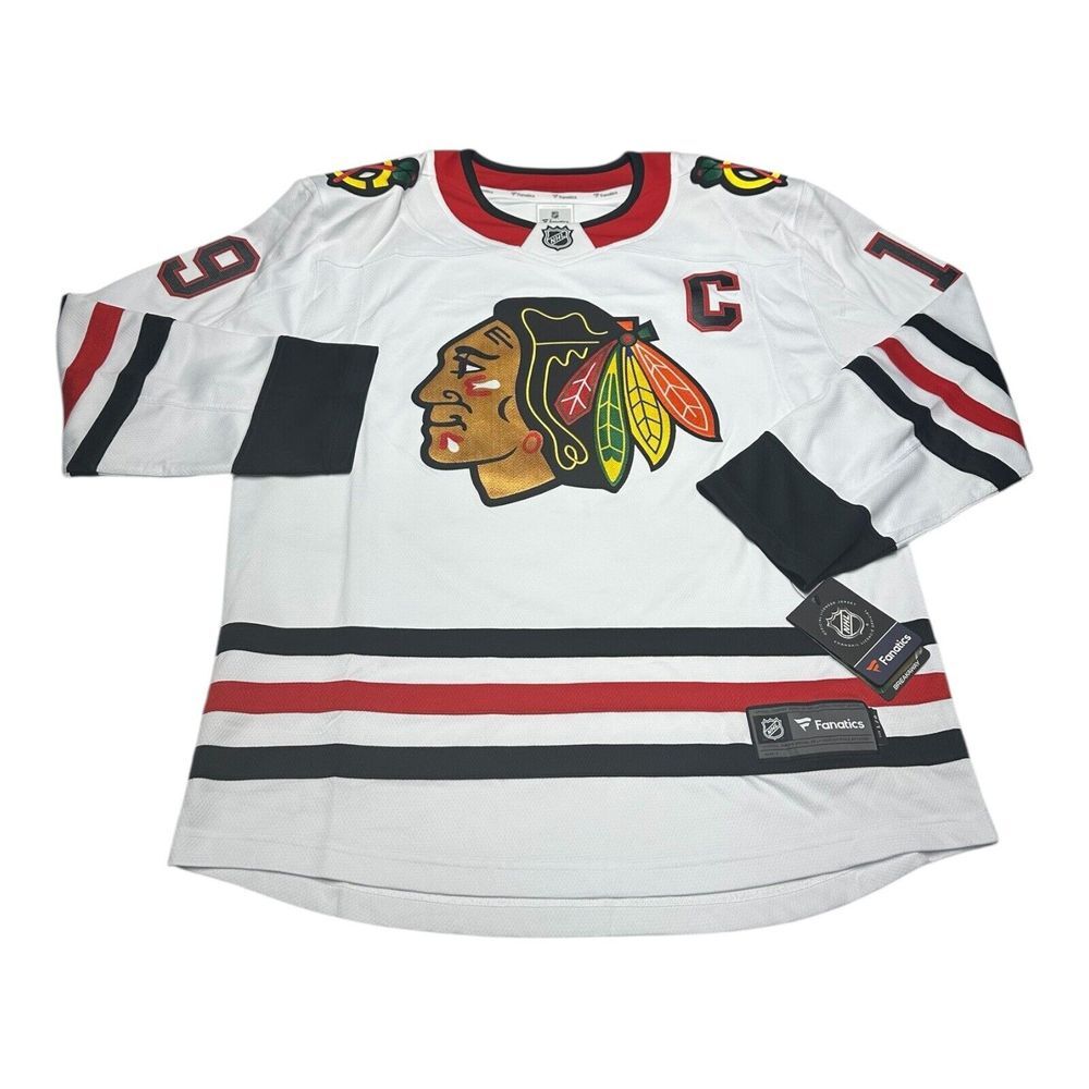 Fanatics Chicago Blackhawks Jonathan Toews Breakaway Away Sewn Jersey Size L